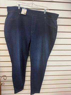 Terra & Sky 2X Dark Wash Pull On Jeggings Stretch Plus Size Jeans